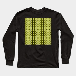 Squares and Stripes in Citrine Long Sleeve T-Shirt
